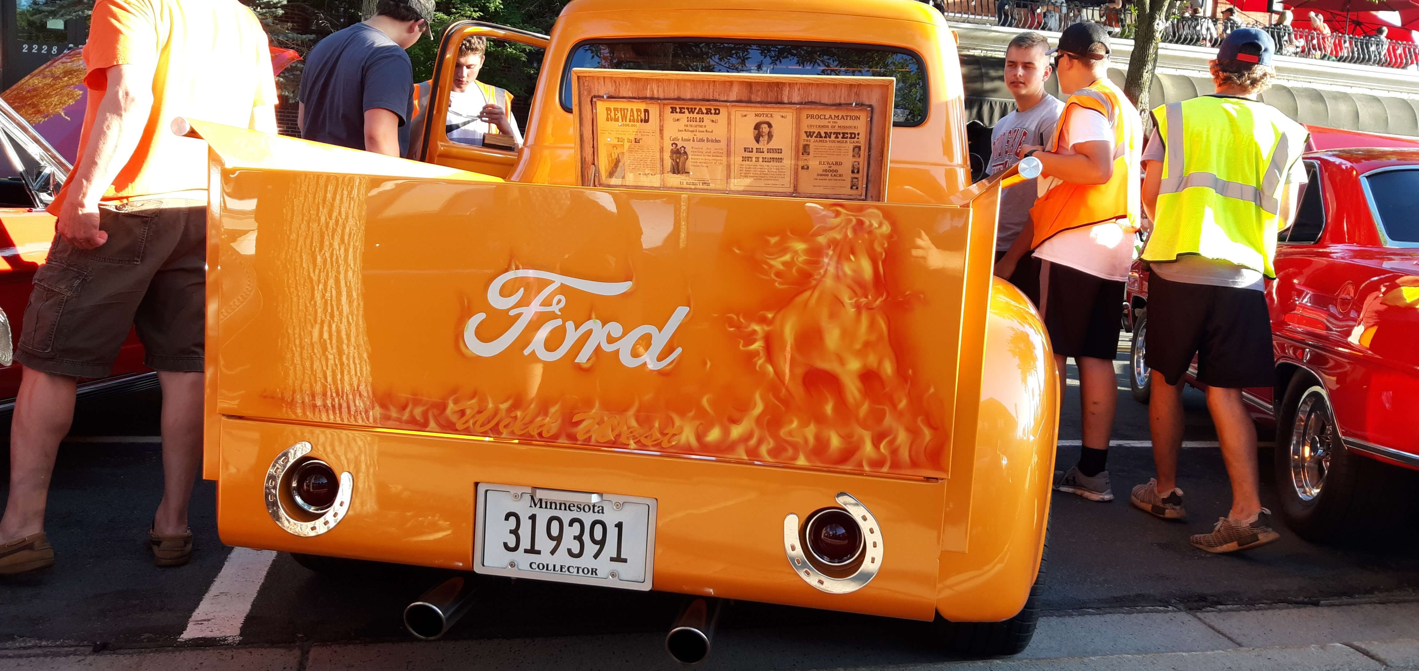 Restored Ford pick up truck with custom paint